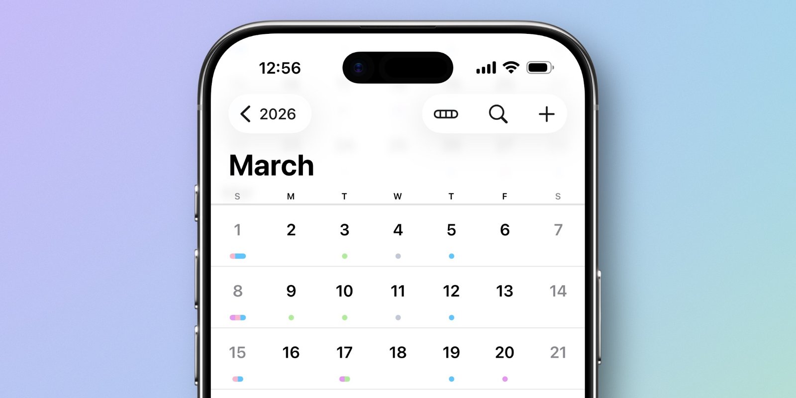 2026年3月日历示意图